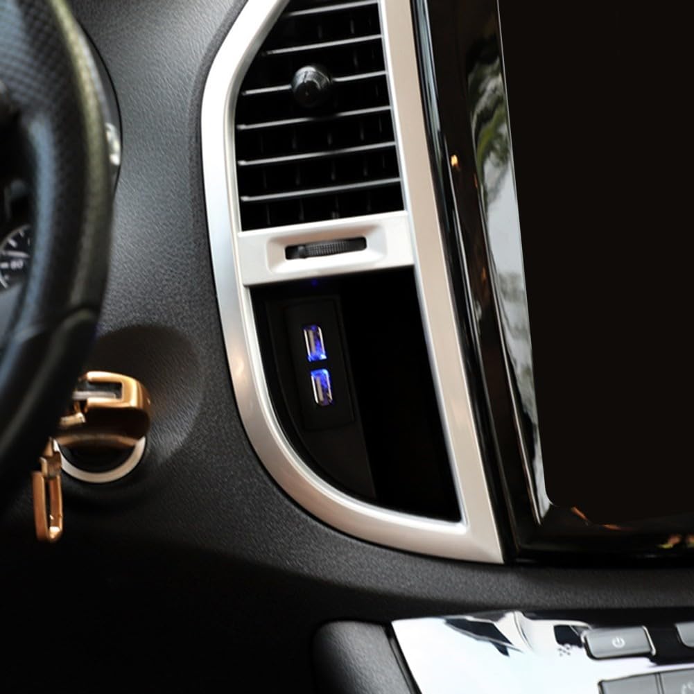 DAZZLEEX Puerto de carga USB Interfaz de cargador de coche para Mercedes-Benz Vito 2016-2020 consola central 2.4A zócalo de carga rápida ABS negro pieza de repuesto