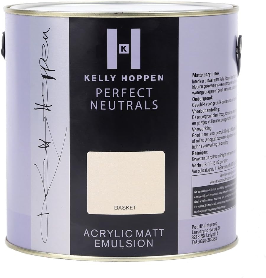 Kelly Hoppen Acrylic Matt Emulsion Paint - Water Base - Walls & Ceilings - Basket - 2.5L