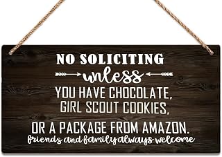 Wall Decor Wood Sign No Soliciting Unless You Have Chocolate Girl Scout Cookies Wood Signs Home Decor Rustic Signs Motivational Wood 12 X 6 Inch