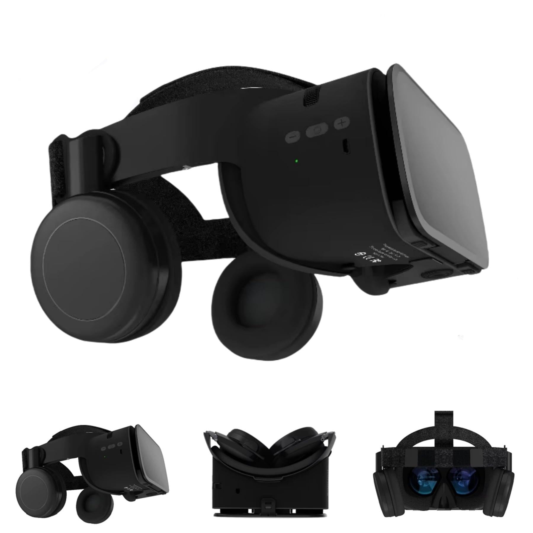 3D Virtual Reality Headset for Adults and Kids 3D VR Games Movies Play, Wireless VR Glasses for iPhone and Android Phones, Foldable VR Goggles with Bluetooth Headphones, Black-image-35