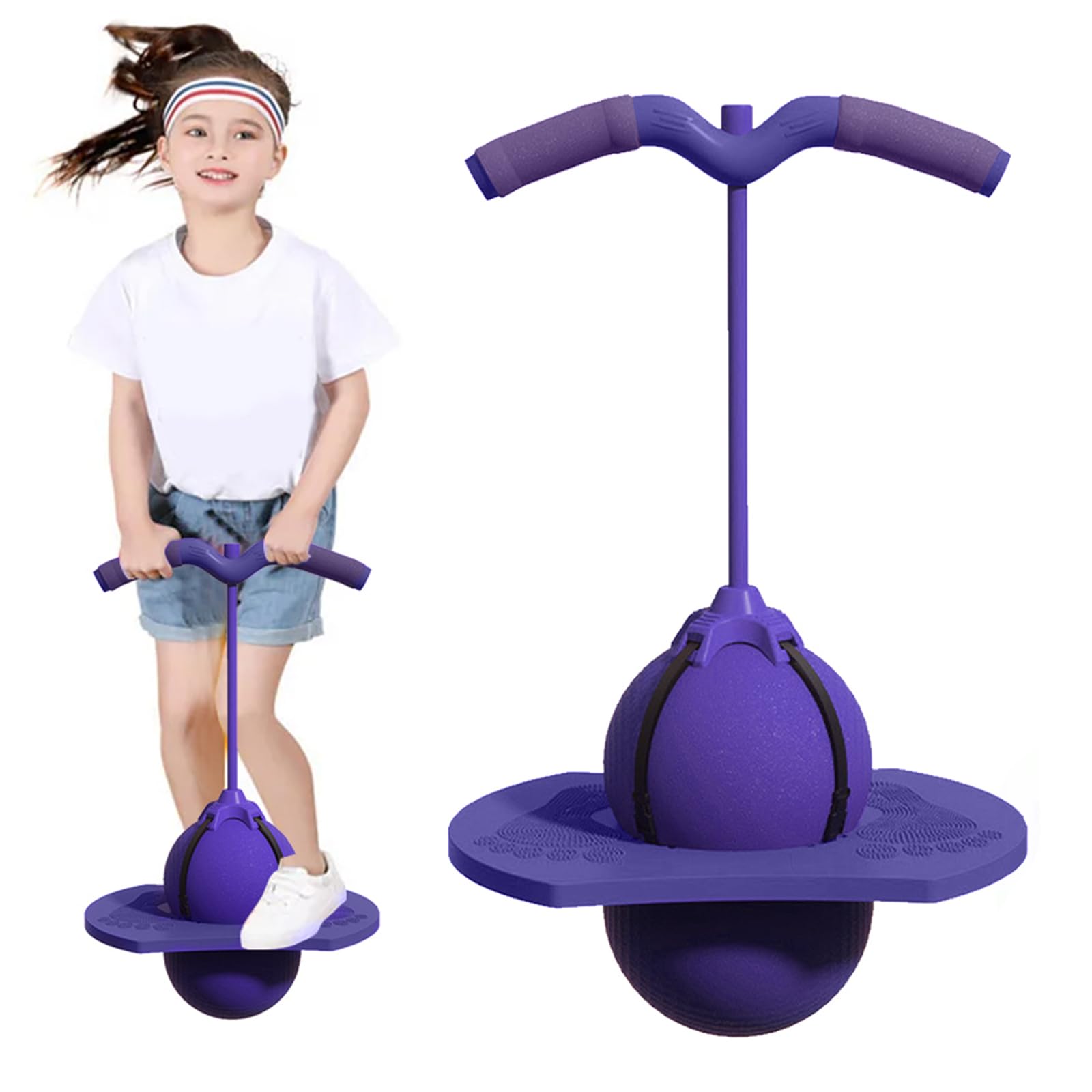 Balance Jumping Ball with Handle, Fun Stick Pump Bounce Balls for Kids & Adults, Anti-Slip Balance Ball Bounce Board - Image 7