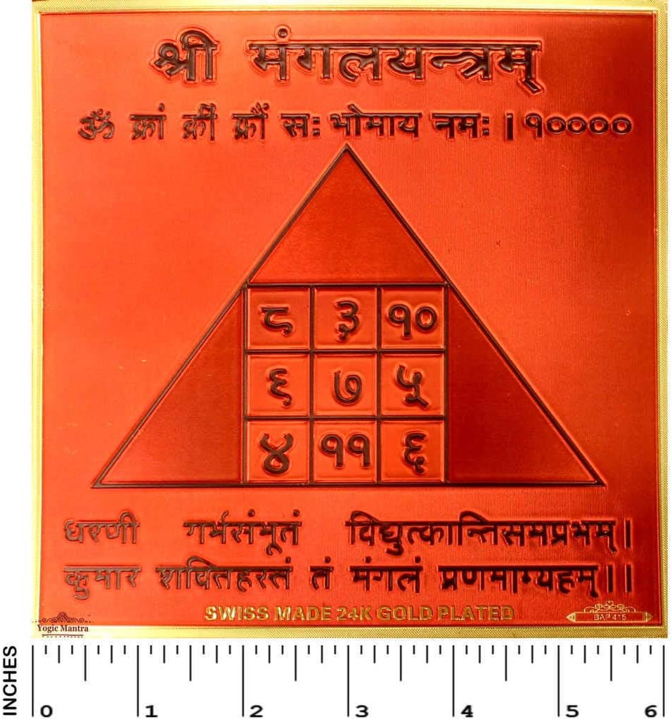 Sarva Karya Siddhi Yantra - 6x6 Inch 24K Gold Plated Foil Poster For Success, Wealth & Desires (Energized) - View #6