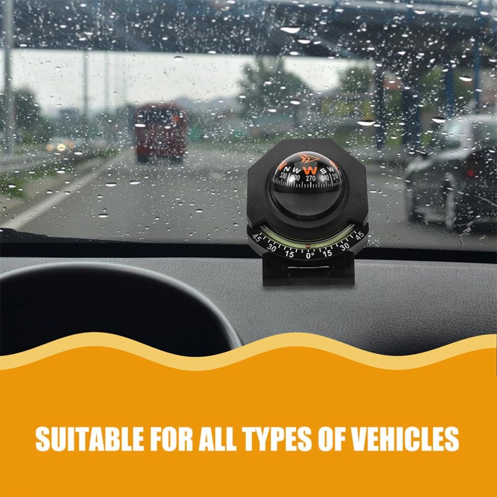 Car Guide Ball Compass 2pcs Dashboard Compass Auto with Mount for Windshield