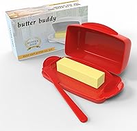 Vista 11 de Plato de Mantequilla con Tapa y Cuchillo, Platos de Mantequilla Grandes de Plástico con Tapa de Bisagra Transparente y Fácil de Voltear, Fondo