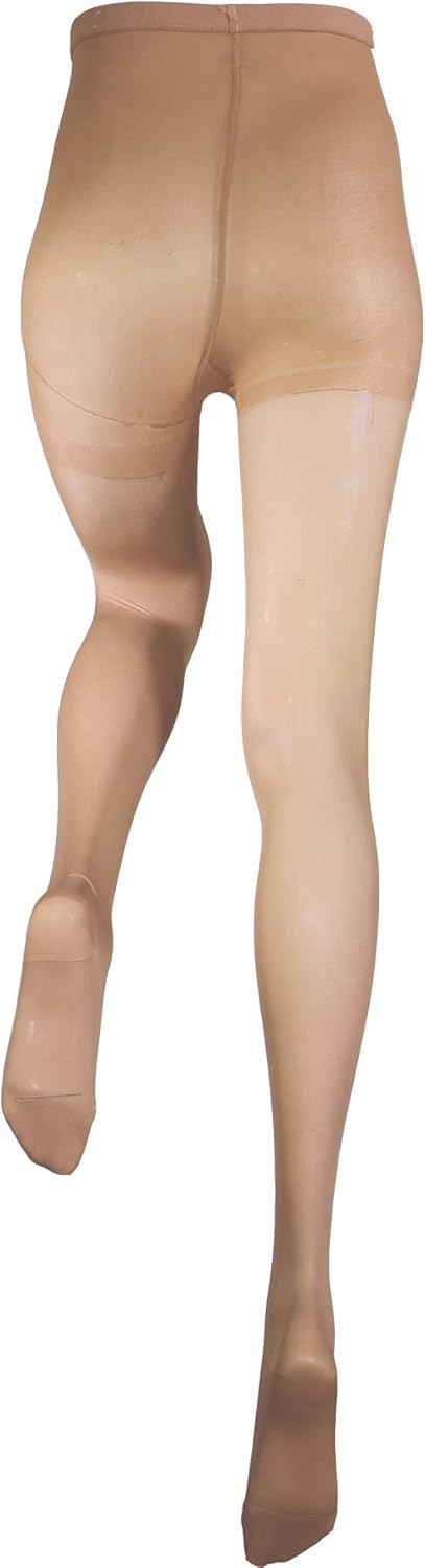 Truform Women's Compression Pantyhose, 15-20 mmHg, Opaque Hosiery Support Shaping Tights, Beige, Large