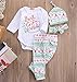 Baby Boys Girls Toddler 4pcs Christmas Set Bodysuits Leggings Headband Cap Outfits (6-12M)