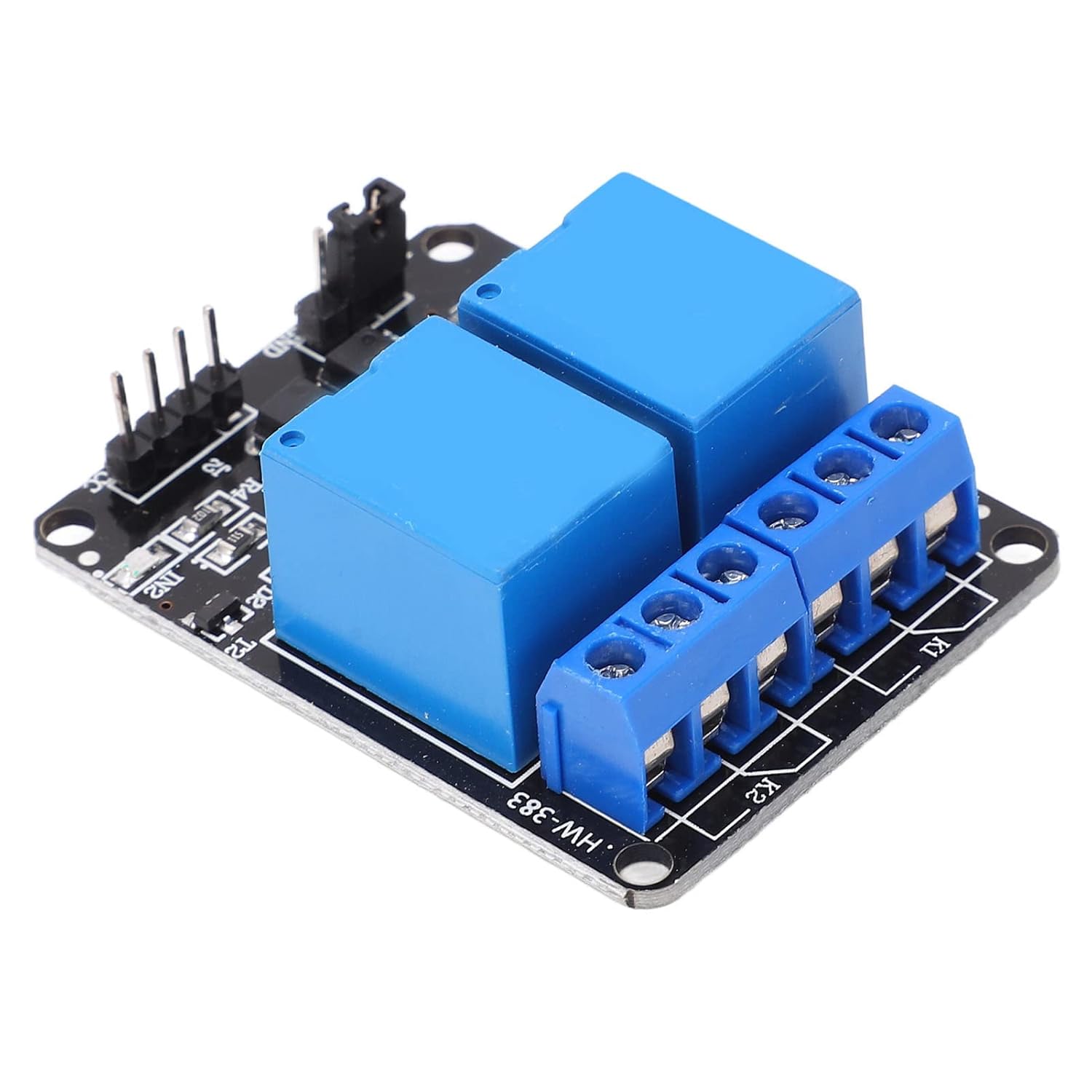 5Pcs High Power 2 Channel Relay Module with Optocoupler Isolation ABS Plastic Construction for Microcontroller Industrial Automation and Smart Home Projects