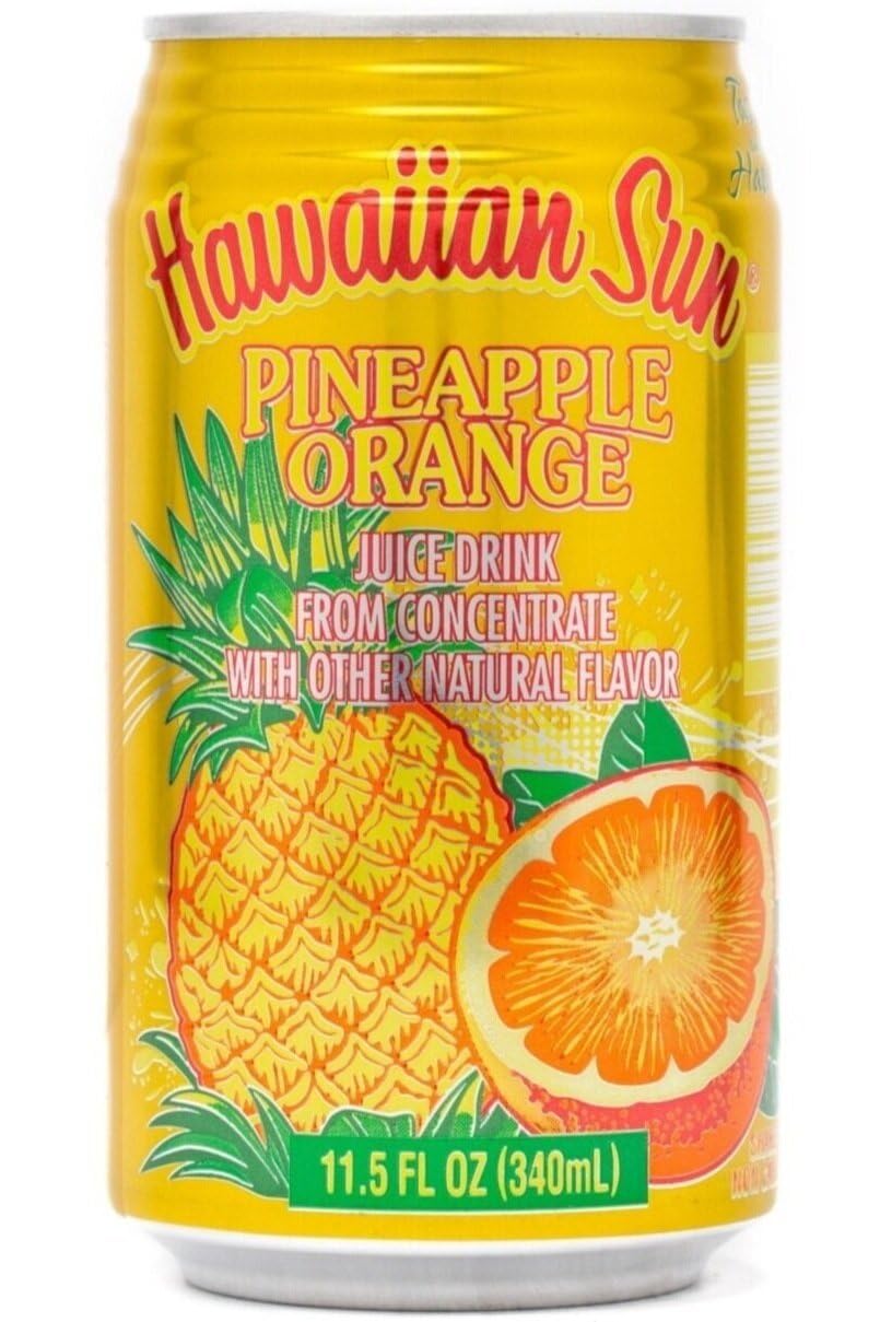 Hawaiian Sun Tropical Island Fruit Juice (Pineapple Sunrise Orange) (Pack of 6 Cans, 11.5 fl.oz) Made in Hawaii, Bundled by MPJ | Hawaii's Finest Drink, Perfect for Events & Gatherings | Authentic Taste of Paradise, Cool & Refreshing. The Best Beach/Pool Day Beverage!