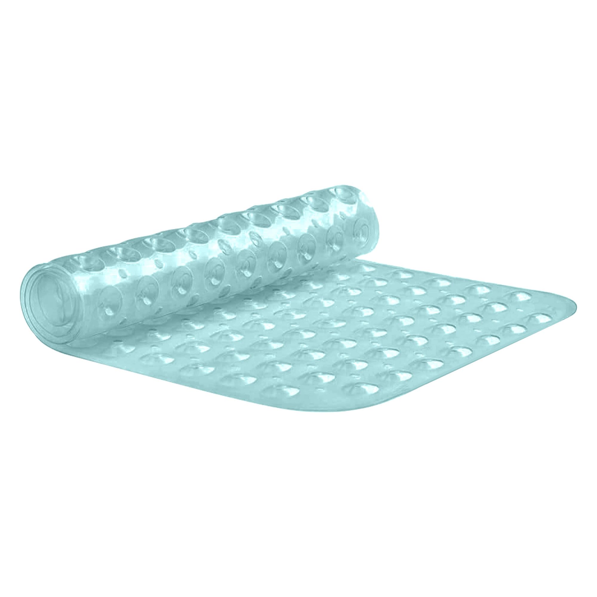 Velvetio Green Bathtub Mat Non Slip - 70X38cm Medium Long Shower Mats Non Slip Anti Mould, Anti Slip Bath Mats With Suction Cups And Drain Holes, Machine Washable,