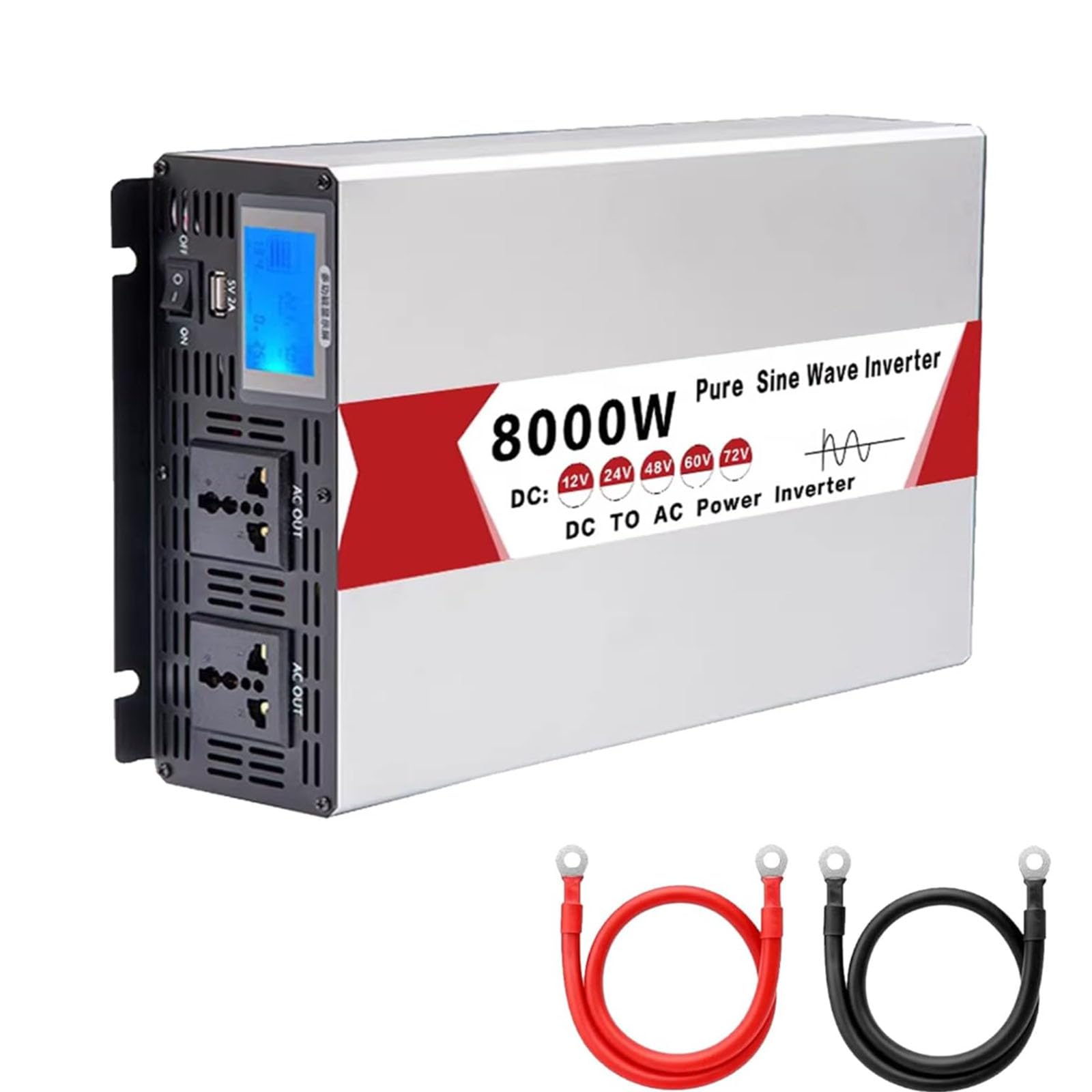 Onduleur sinusoïdal pur portable 8000W convertisseur 12V 24V 48V 60V