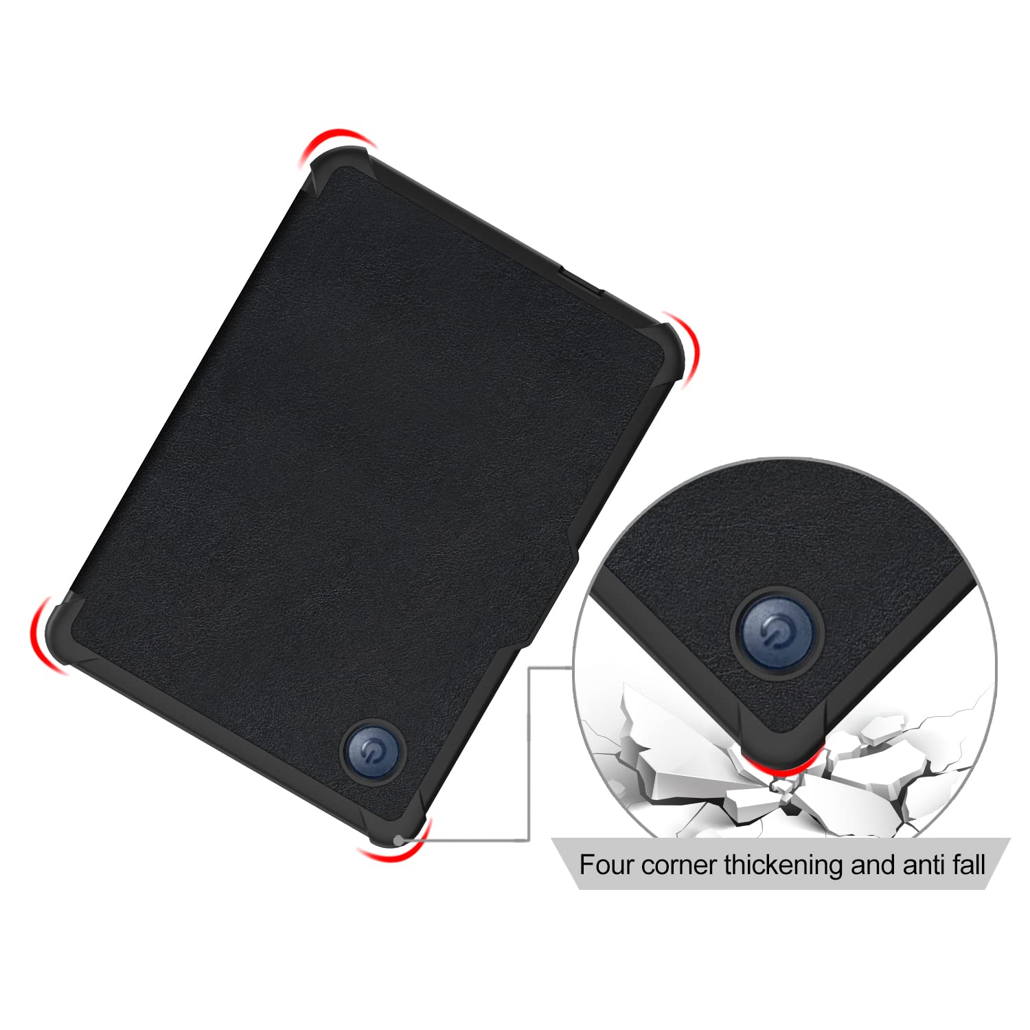 Housse Coque Ultra Fine pour Kobo Clara Colour/2E/BW - Étui Automatique Veille/Réveil avec Dragonne, Noir