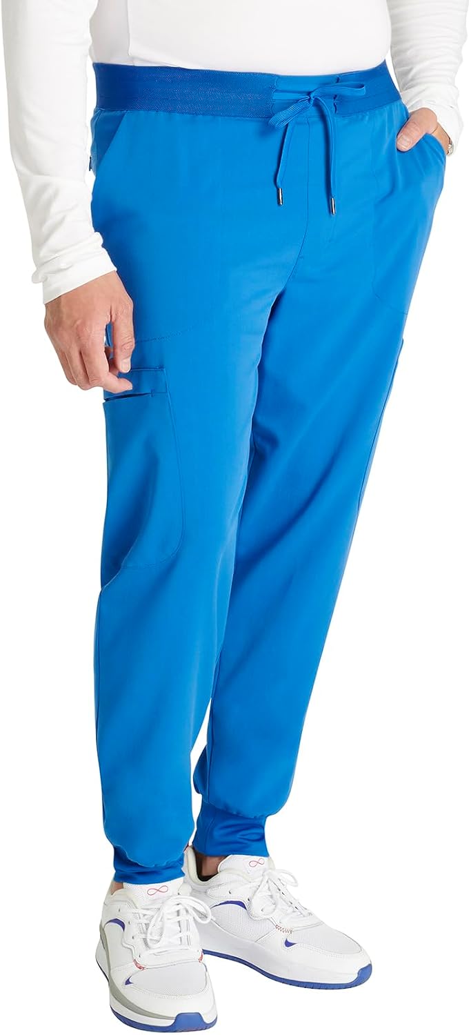 Cherokee Men's Mid Rise Jogger Scrub Pants with 5 Pockets and Elastic Waistband CK132A