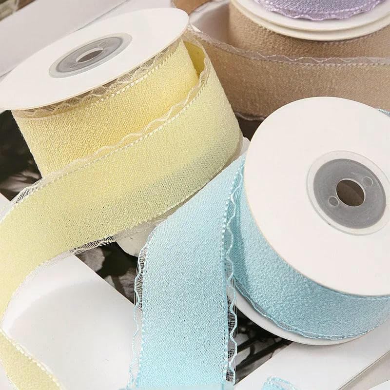 Einfarbiges Spitzenband mit transparentem Rand, DIY-Schleifen, Kinderhaarspangenbox, Verpackung, Schnürzubehör, Handarbeit, Basteln, 04, 3,0 mm, 300 Yards