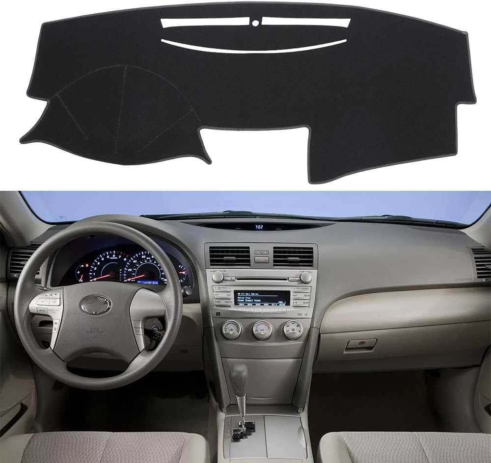 Dash Cover Mat Custom Fit for Toyota Camry 2007 2008 2009 2010 2010 Dashboard Cover Pad Carpet (07-10 Black)