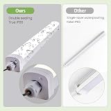 LEZOE LED Lampada a prova di umidità con sensore di movimento IP66 120CM, 30W 4200Lumens (140Lm/W) Plafoniera LED Sensore di movimento, IP66 Impermeabile Seminterrato Garage Officina Cucina 4000K - 7
