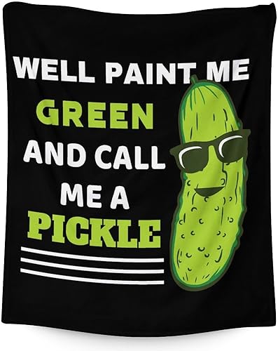 Manta de pepinillos para amantes de los pepinillos para niñas y niños, con temática de pepinillos, manta de forro polar, ligera, suave, cómoda,