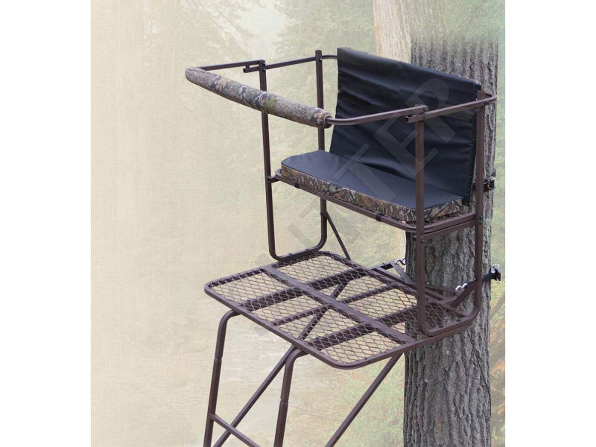 SUTTER Treestand & Posta 2 Persone trasportabile 5,0m / in Acciaio Robusto, Sedile e Schienale Imbottiti/Supporto per Scale