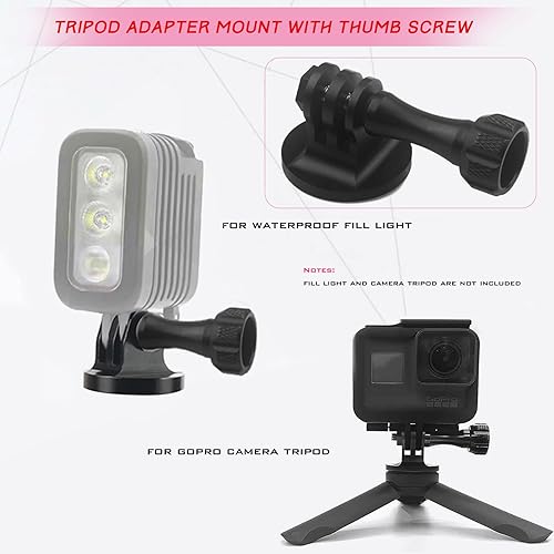 Miniatura 5 de Adaptador de montaje de trípode, Gopro trípode de aluminio, soporte adaptador de trípode GoPro, compatible con cámaras de acción GoPro Hero 9, 8, 7,