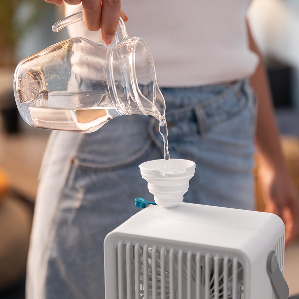 Cecotec - Tischklimageräte EnergySilence 500 DeskChill Smart, 6W, 500 ml Ablagerung, Berührungssteuerung, Digitalanzeige, 3 Geschwindigkeiten, LED -Licht mit 7 Farben und Timer