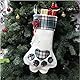 Markcur 2 Stück Nikolausstiefel 45 x 20 cm groß Nikolaussocke mit Hund-Pfote Weihnachtsstiefel Nikolausgeschenke für Kinder - rot/blau