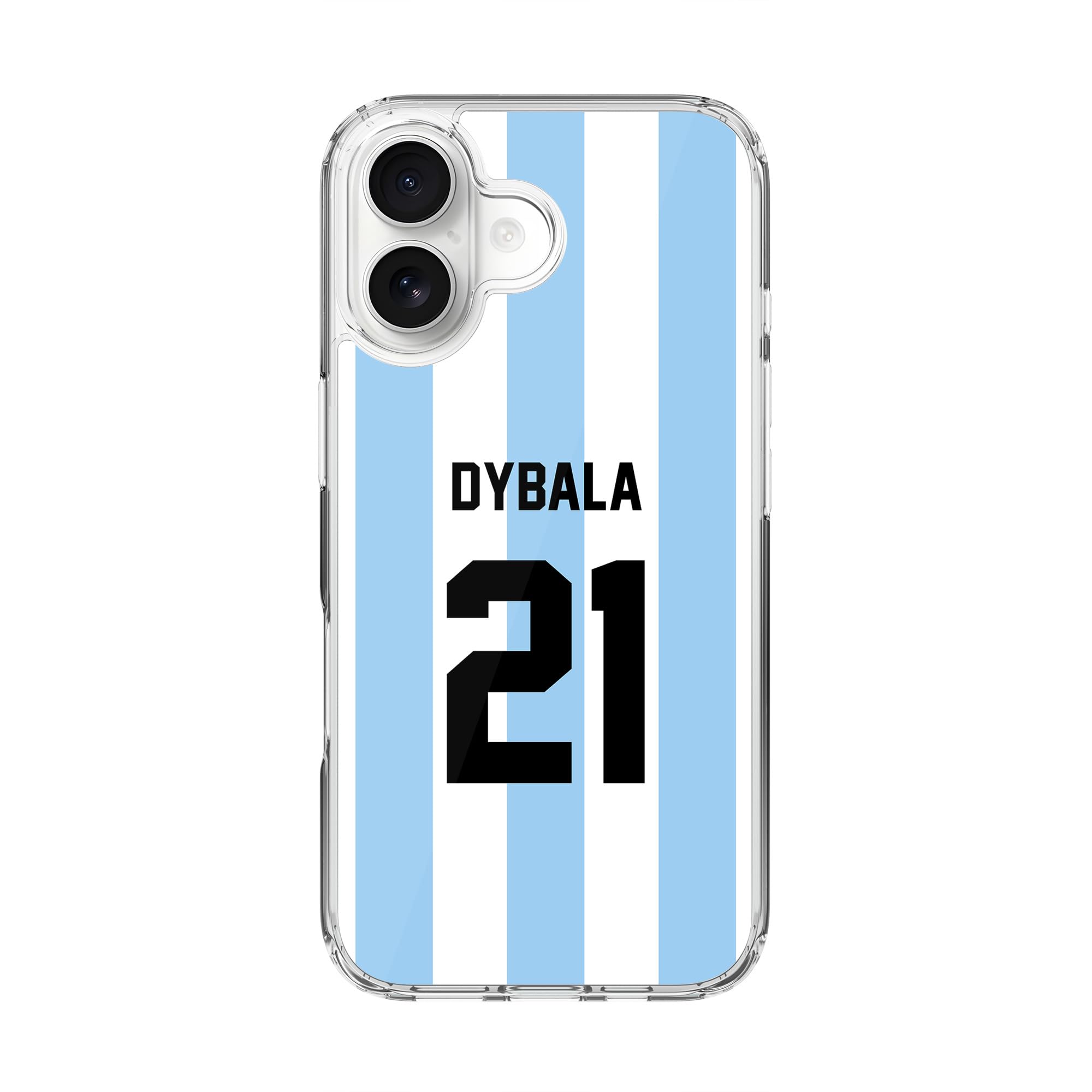 Stylizedd Classic Magnetic Clear for iPhone 17, Hybrid Soft Case Flexible Edges Anti Drop TPU PC Gel Thin Transparent Cover - Football Team - Argentina, Player Name - Dybala