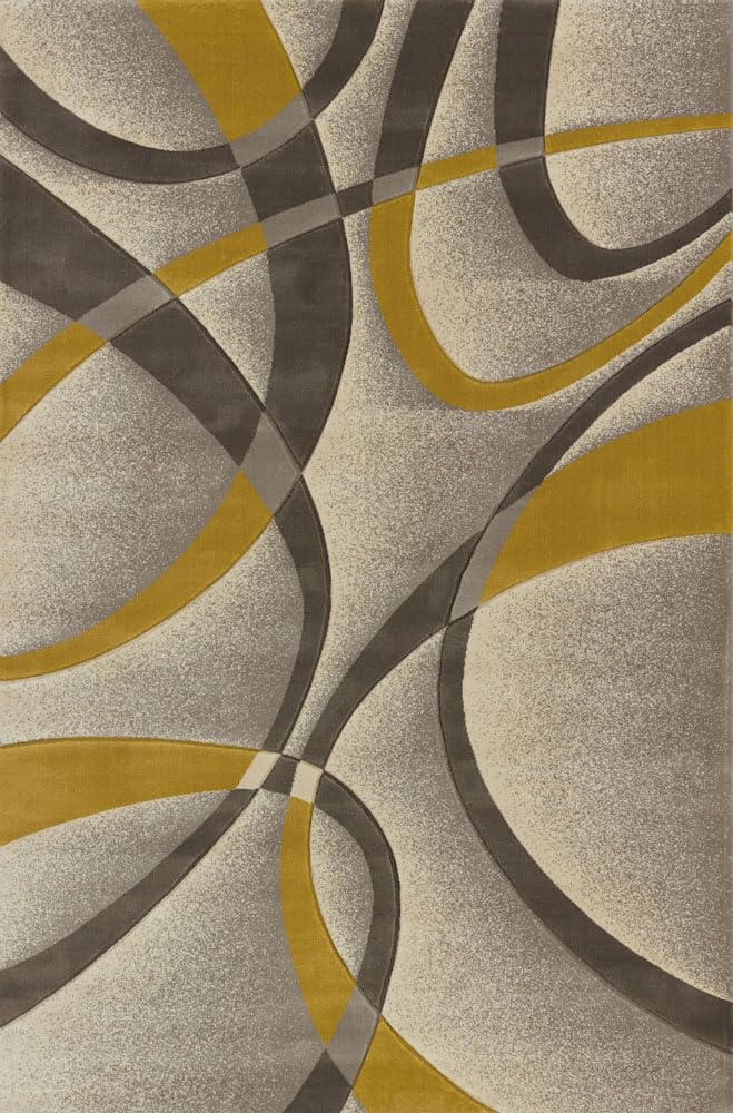 SegmaLa Chic Area Rug, Silver Mustard, 1'10" x 2'8"