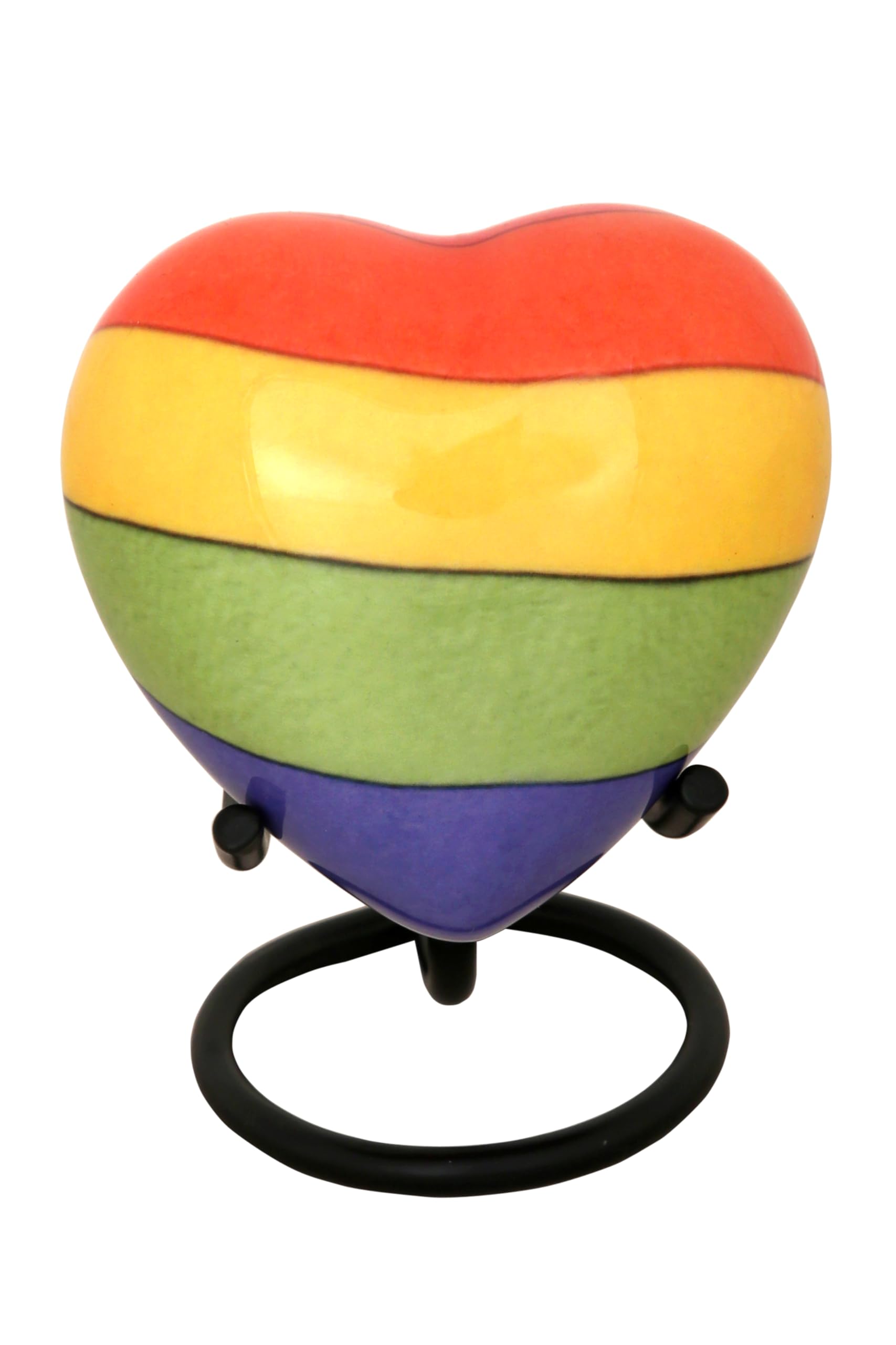 Urne funéraire en forme de cœur pour honorer la mémoire avec ce souvenir arc-en-ciel fait main