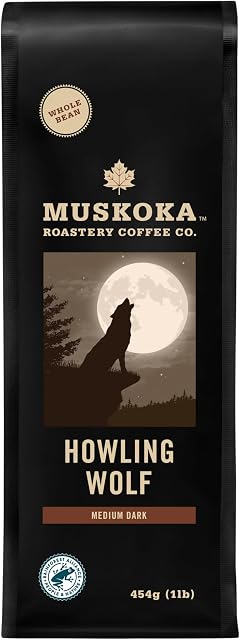 Muskoka Roastery Coffee, Howling Wolf, Whole Bean Coffee, 454g | Medium Dark Roast