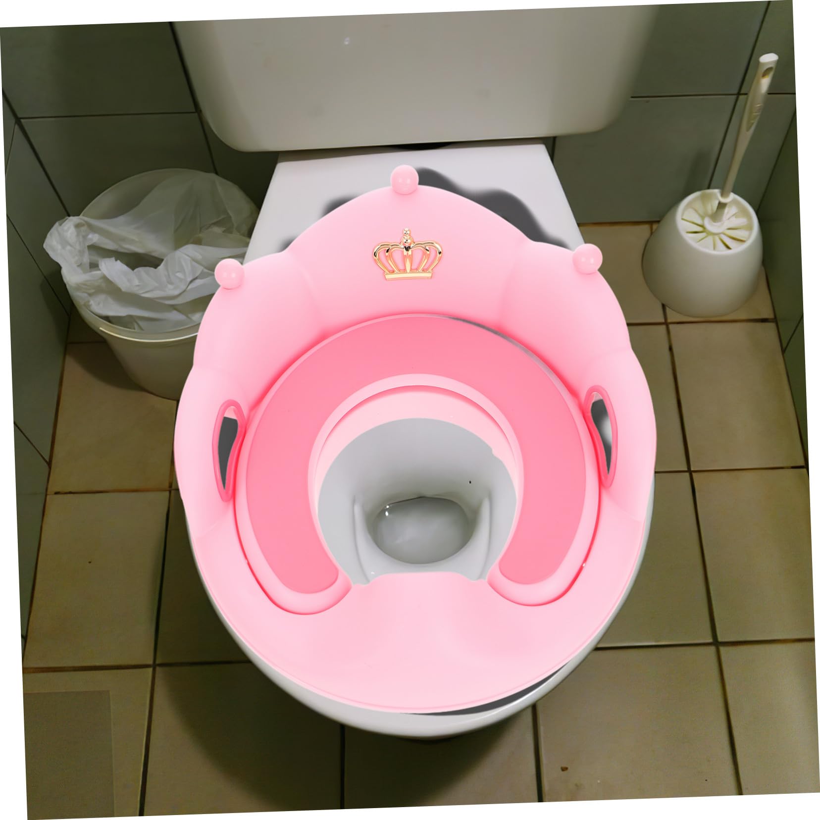 Töpfchen Trainingssitz Rosa mit Abnehmbarem Weichem Kissen | Griff und Rückenlehne, Pp Ausführung, Rutschfestes Design, Leicht zu Reinigen, für Kinder und Mädchen
