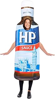 amscan 9919458 - Unisex Official Heinz HP Sauce Bottle Tabard Fancy Dress Costume - Adult One Size