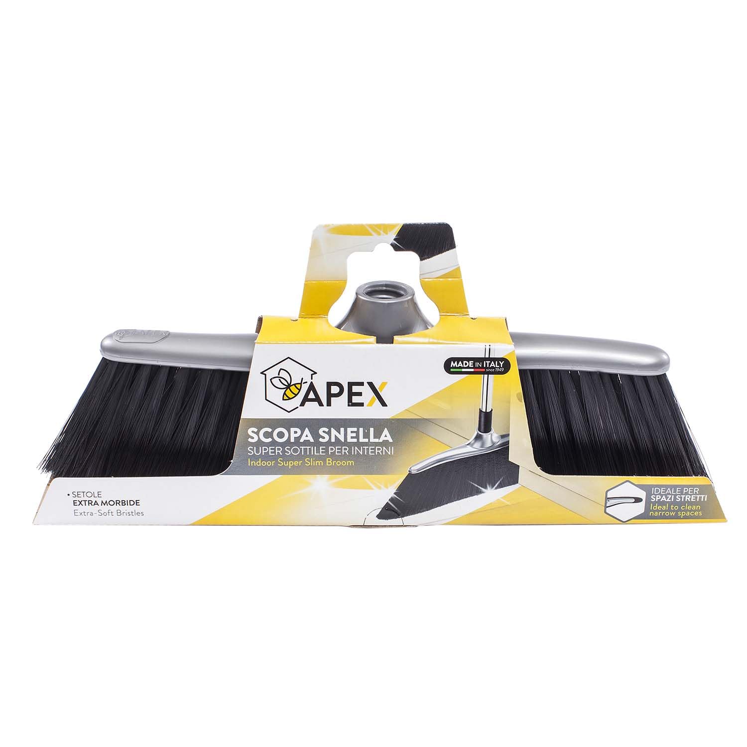 Apex Scopa Snella per Interni Ultra Sottile 37 x 4 x 12 cm