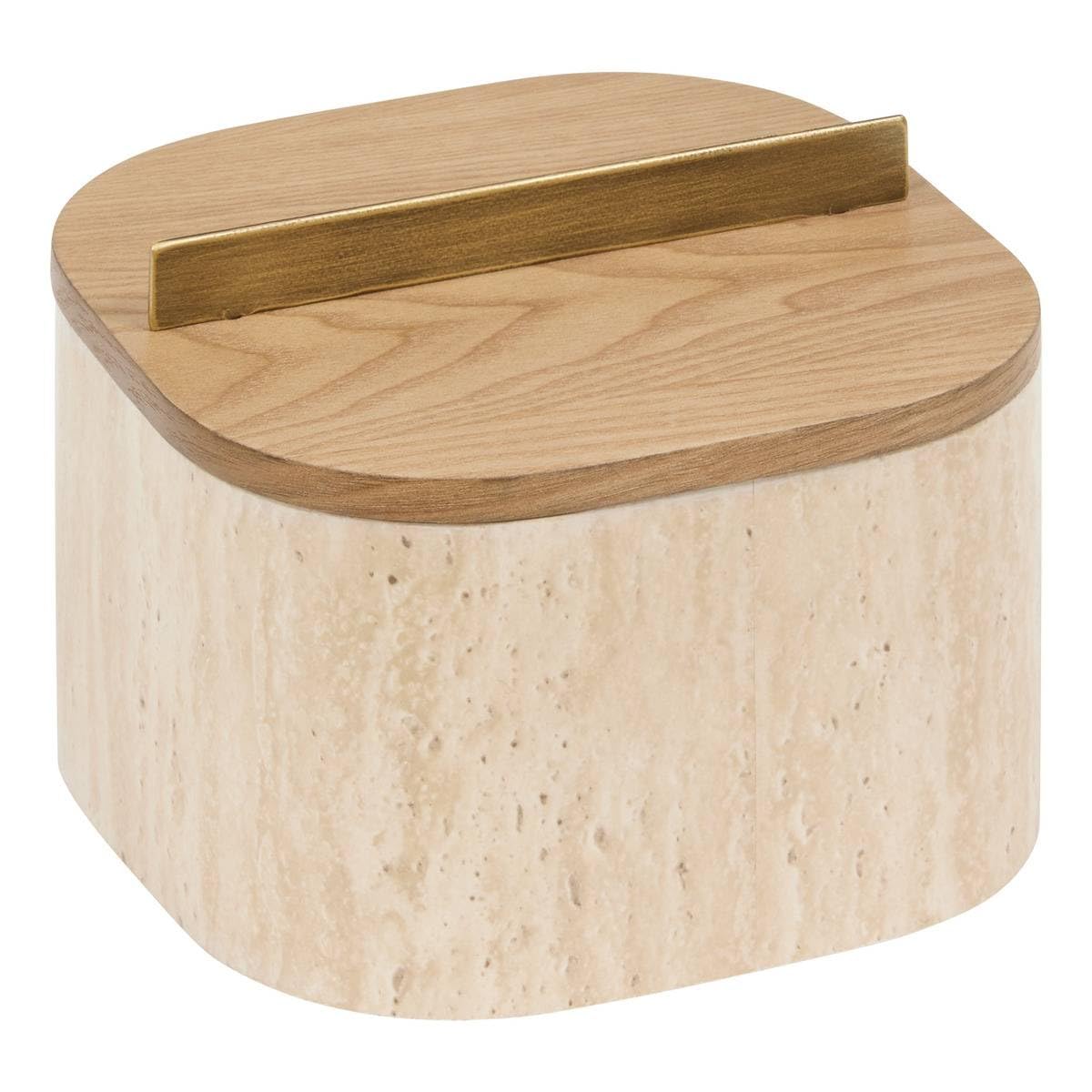 Atmosphera - Lot de 2 boîtes déco anaya l14/18cm beige