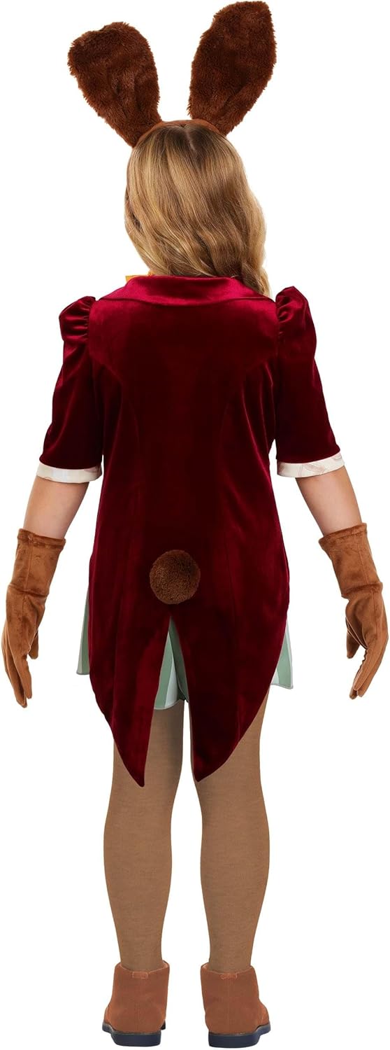 Kids Trendy March Hare Costume with Jacket Shorts Shirt Bow Tie and Bunny Ears Storybook Outfit for Halloween - Image 3