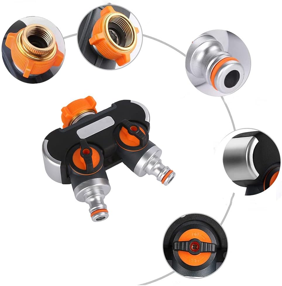 Valve Tap Splitter, 2 Way Hose Tap Connector, Y Valve Tap Splitter Hose