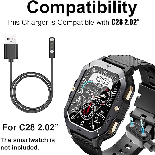 Miniatura 2 de Cables de reloj inteligente compatibles con el reloj inteligente DEKELIFE C28 de 2.02 pulgadas, paquete de 2