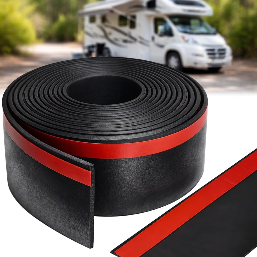 4 Inch RV Slide Out Seal, RV Slide Out Weather Stripping Wiper Seals with Adhesive Tape 30 Ft Truck Black Rubber Stripping for Keeping Out Noise and Weather, Camper Rubber Slide Out Seal