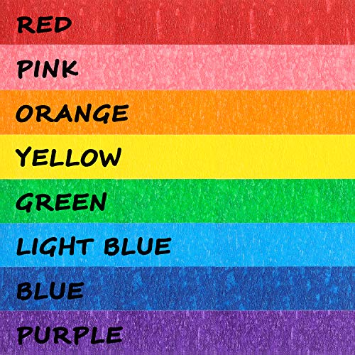 Hutou 8 Rolls Colored Masking Tape 1/2 Inch Rainbow Colors Painters Tape Colorful Craft Art Paper Tape For Kids Labeling Arts Crafts Diy Decorative Coding Decoration Teaching Supplies, 8 Colors #TOP2