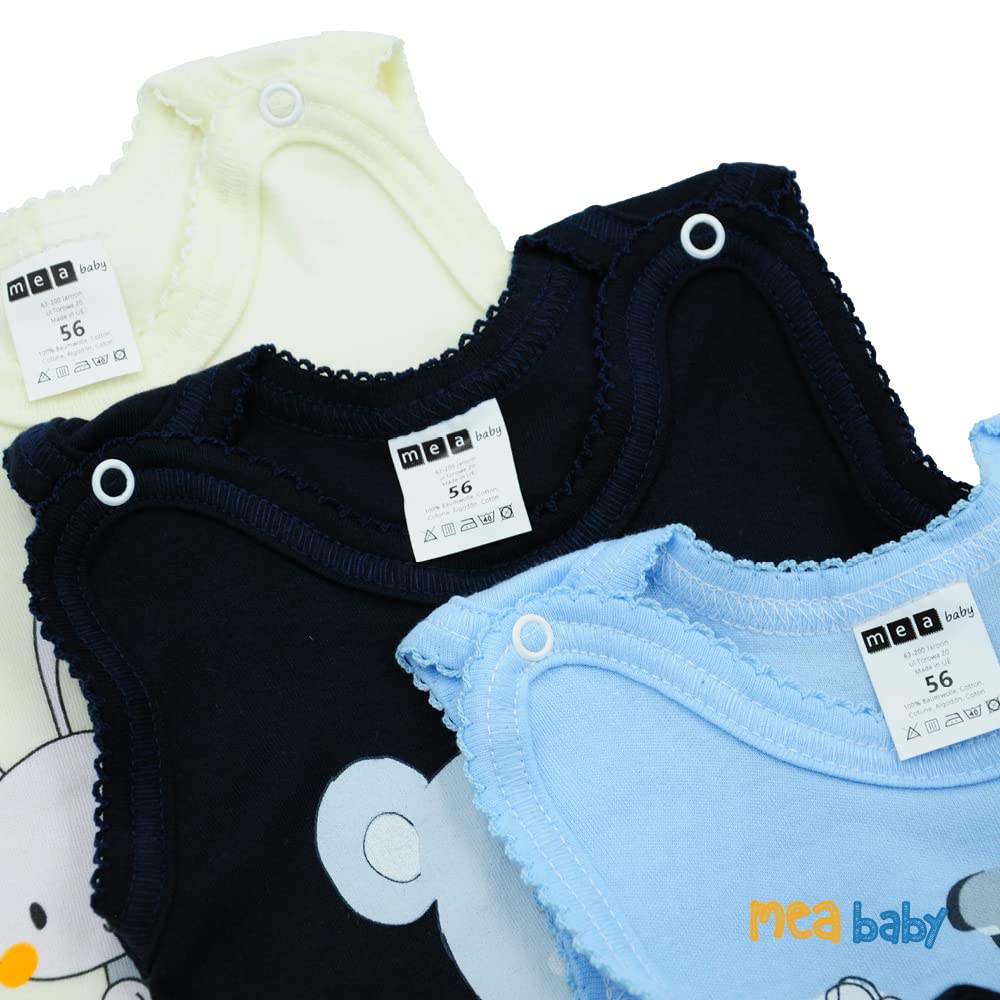 MEA BABY Pelele de bebé unisex con estampado 100% algodón en paquete de 5 unidades para bebé para niñas, Para niños 2, 9 mes