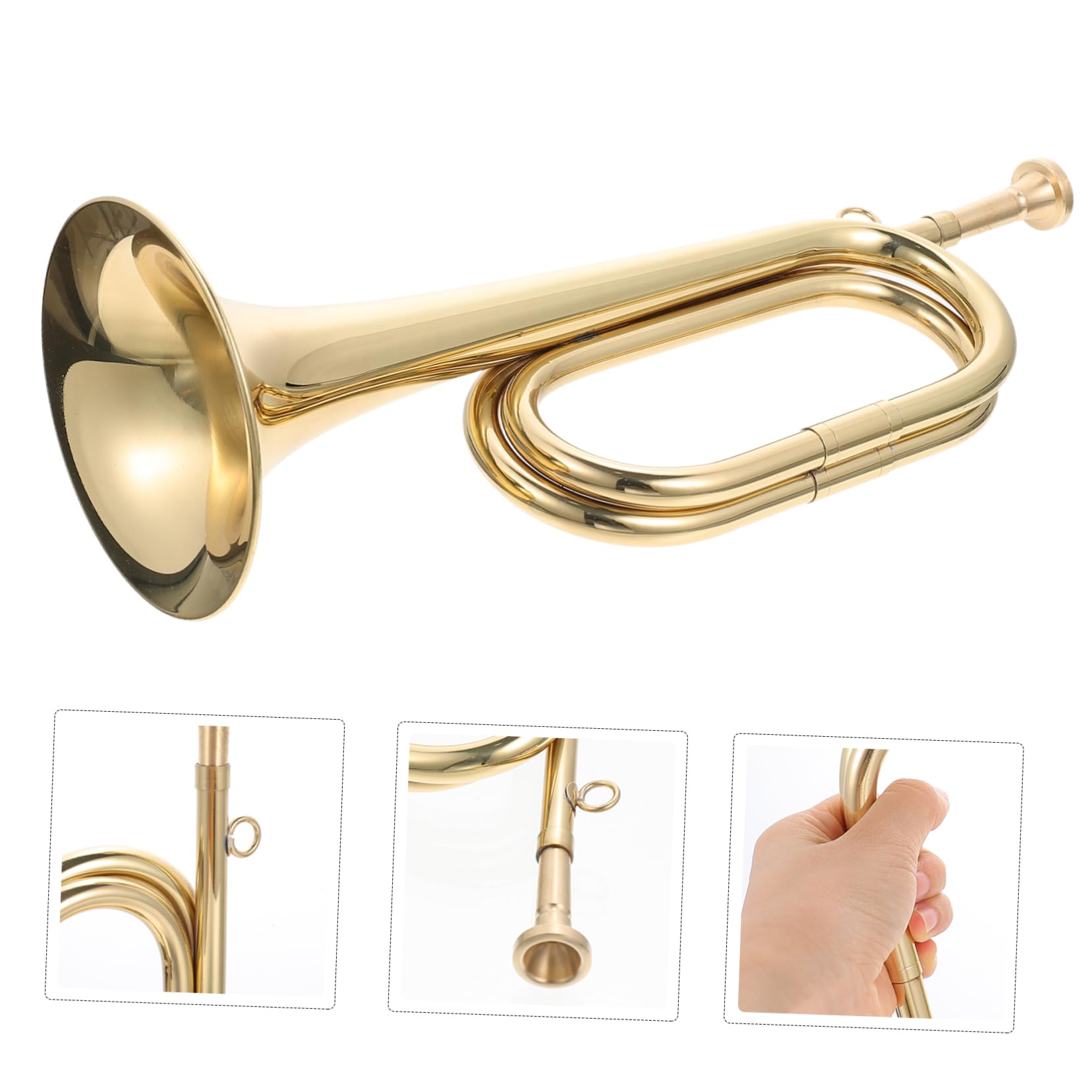 ERINGOGO Tromba Di Rame Dorata Per Principianti Tromba Di Cavalleria Leggera e Portatile Strumento Musicale a Fiato Per Banda Scolastica e Orchestra