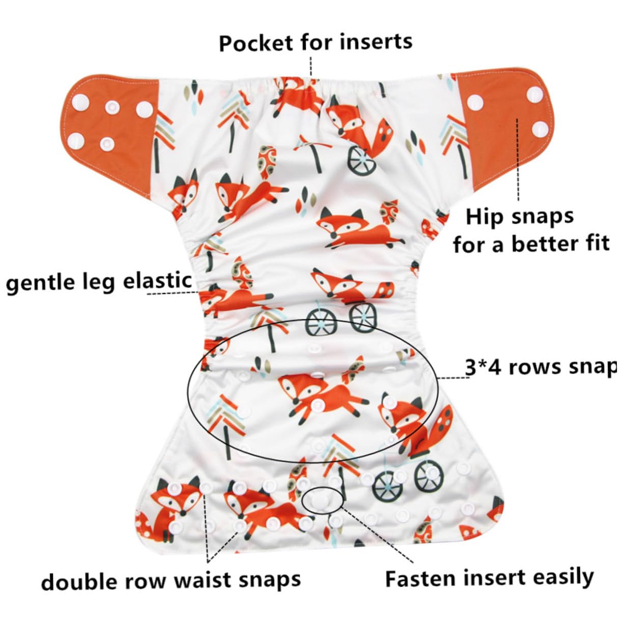 Hohopeti Stoffwindel Einlagen Praktische Trainingshose 4 Stück-pack aus Polyester Saugstark Waschbare Babywindeln für Neugeborene für Zuhause und Alltag