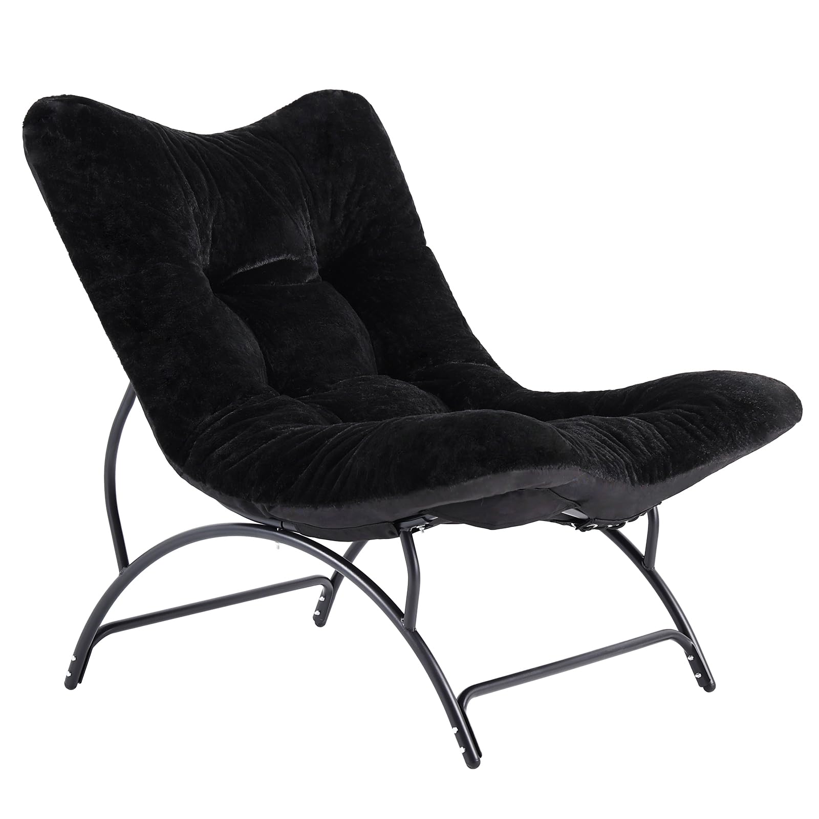 Tiita Accent Lazy Chair, Comfy Lounge Chair with Metal Frame and Plush Fabric, Spacious Seat Cozy Recliner Chair for Reading Room, Living Room,