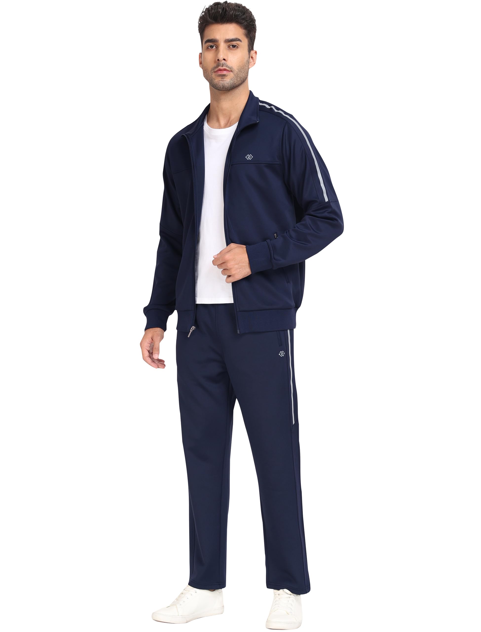 MoFiz Chándal para Hombre Cálido Traje Deportivo de Cuello Alto con Cremallera para Actividades al Aire Libre