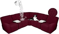 Vista 29 de ALIECOM Fundas impermeables para sofá seccional reclinable para sofá seccional reclinable elástico en forma de L, fundas de esquina lavables
