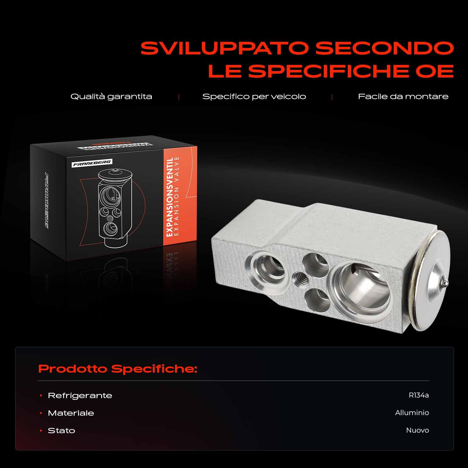 Frankberg Valvola di Espansione Aria Condizionata Alluminio Compatibile con C3 I FC FN Xsara Picasso N68 206 CC 2D 206 SW 2E/K 206 Van Clio II BB CB Replace# 1618192