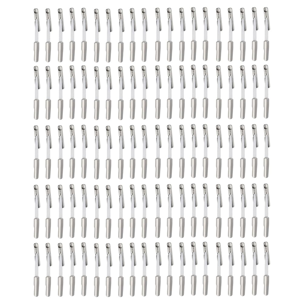 100 Pcs Treasury Tags, 4.5cm Elastic Metal Ended Treasury Tags Office Fastener, Hole Punch Ties for Organising Paper Documents Chart (White)