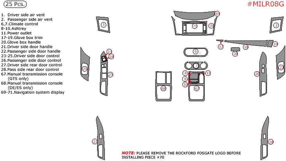 Dash Overlay Kit artículo Mitsubishi Lancer, para los modelos con