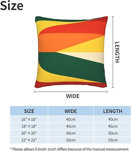 Miniatura 9 de Pack of 2 Short Plush Throw Pillow Covers 18 X 18 Inch, Retro Red Green Orange Pillow Cover Comfortable Pillow Cases, Square Pillow Covers Cushion