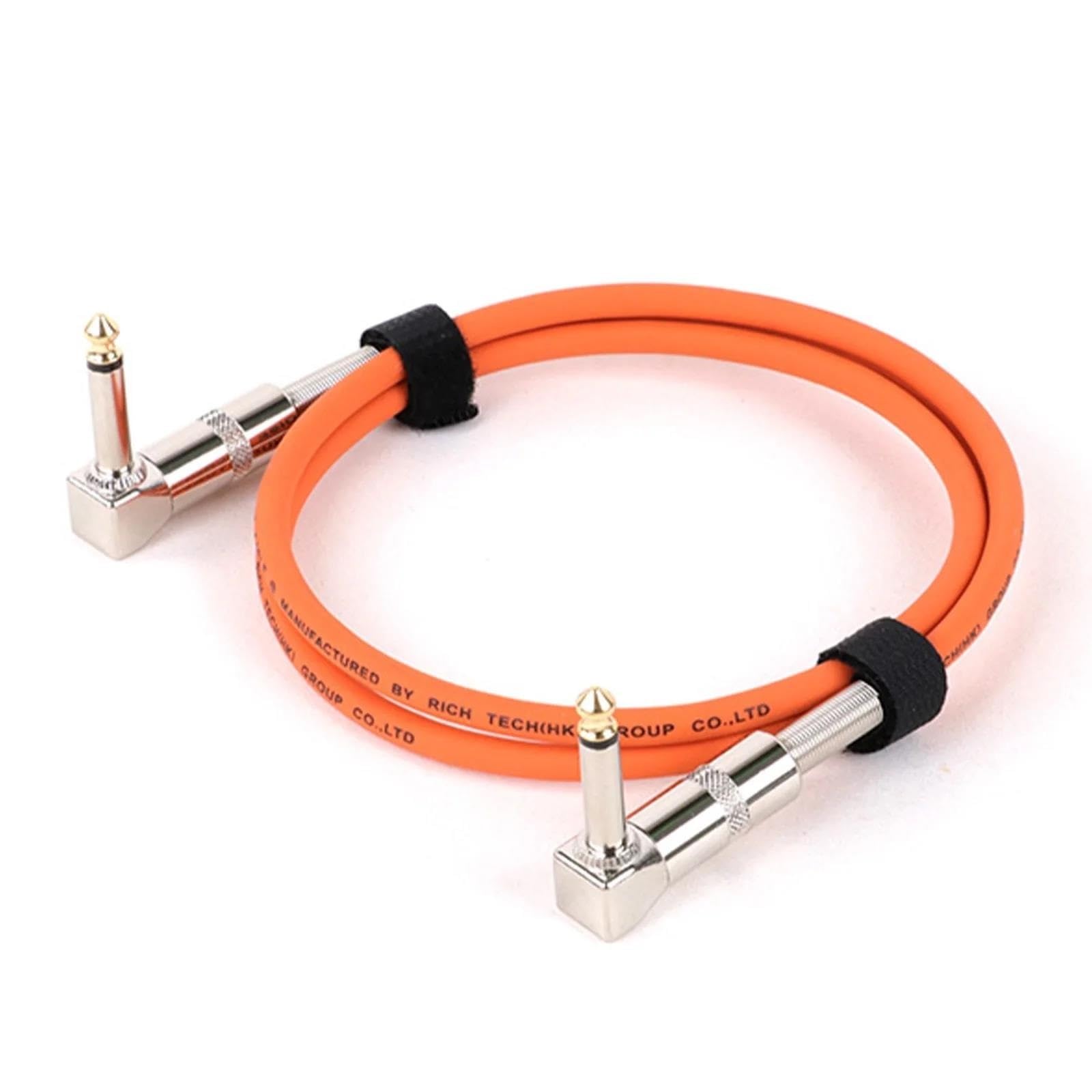 cable de audio de guitarra Cable De Efectos De Guitarra De 1/4 Cable De Pedal Cable De Conexión De Instrumento Cable De Efecto De Guitarra Eléctrica Mono De Ángulo Recto Cabezal De Metal(Orange,8m)