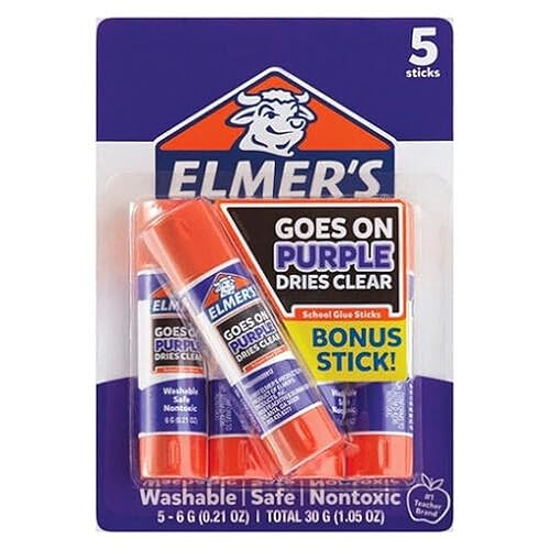 Elmer's Pegamento escolar 5ct - Púrpura desapareciendo