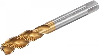 uxcell Spiral Flute Taps, M10 x 1.5 + 0.03 Metric Titanium Coated Cobalt High Speed Steel Machine Thread Milling Screw Threading Tap